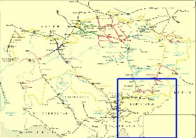 Transport carte de Kazakhstan