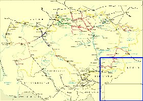 Transport carte de Kazakhstan