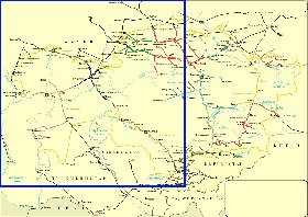 Transporte mapa de Cazaquistao