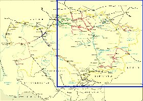 Transport carte de Kazakhstan