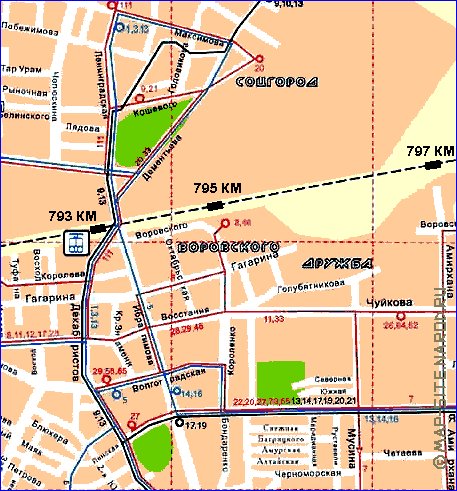 Transporte mapa de Kazan