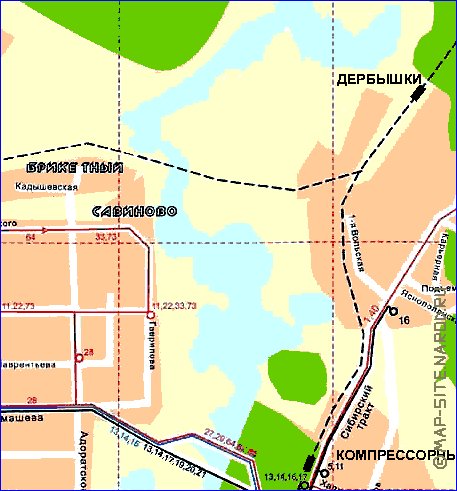 Transporte mapa de Kazan