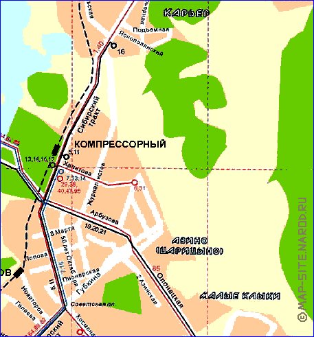 Transporte mapa de Kazan