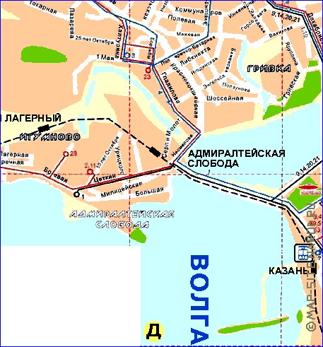 Transporte mapa de Kazan