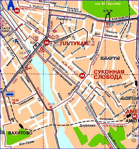 Transporte mapa de Kazan