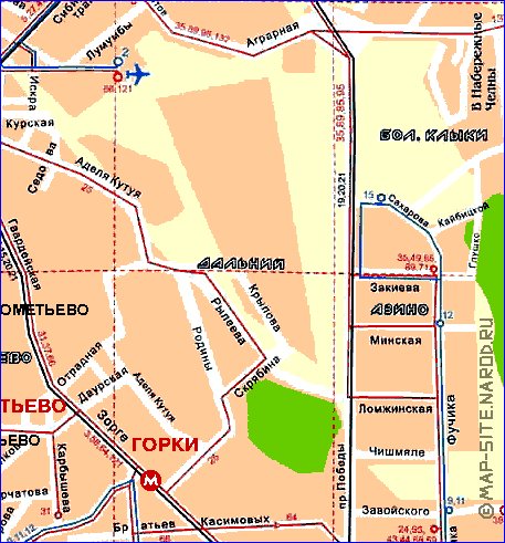 Transporte mapa de Kazan