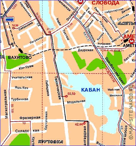 Transporte mapa de Kazan