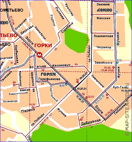 Transporte mapa de Kazan