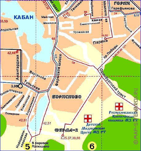 Transporte mapa de Kazan