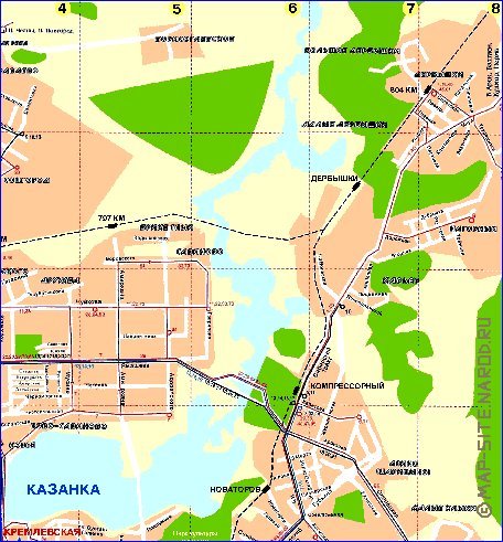 Transporte mapa de Kazan