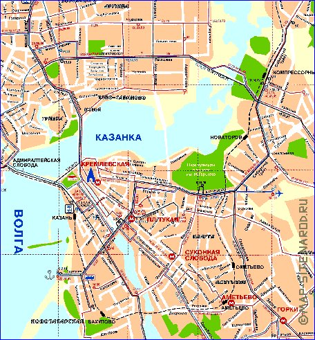 Transporte mapa de Kazan