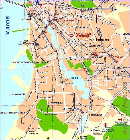 Transporte mapa de Kazan