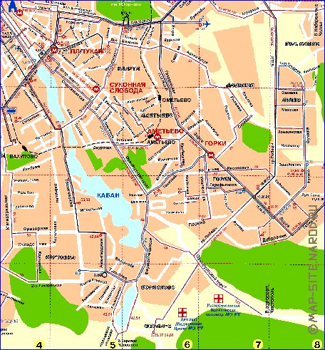 Transporte mapa de Kazan