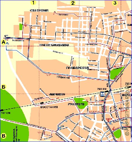 Transporte mapa de Kazan