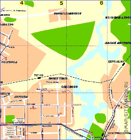 Transporte mapa de Kazan