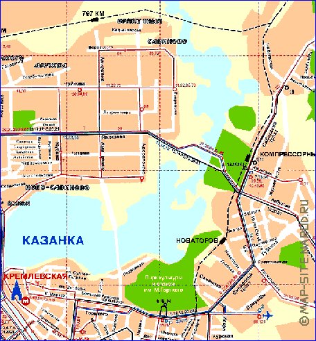 Transporte mapa de Kazan