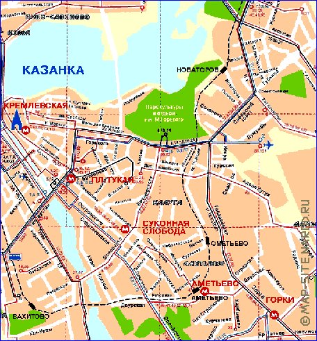 Transporte mapa de Kazan