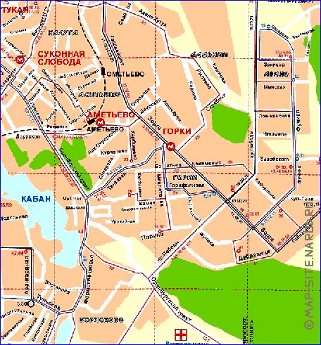 Transporte mapa de Kazan