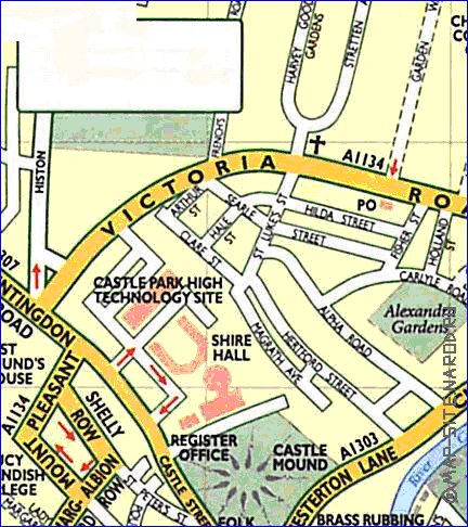 mapa de Cambridge em ingles