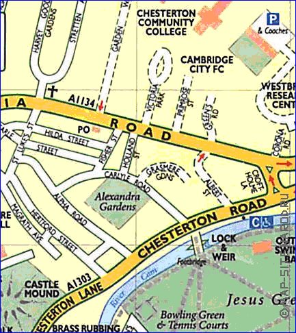 mapa de Cambridge em ingles