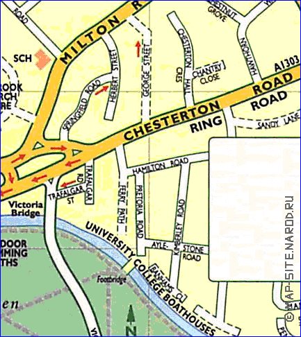 mapa de Cambridge em ingles