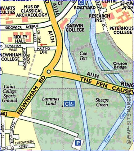 carte de Cambridge en anglais