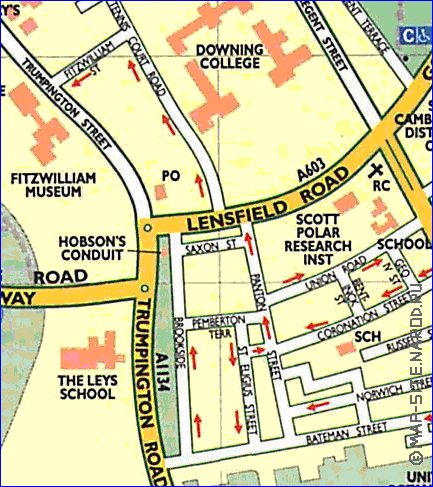 carte de Cambridge en anglais