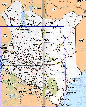 carte de Kenya en anglais