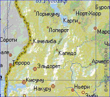 Fisica mapa de Quenia