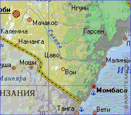 Fisica mapa de Quenia