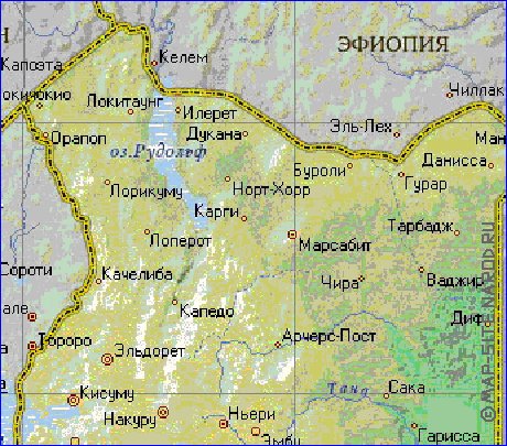 Fisica mapa de Quenia