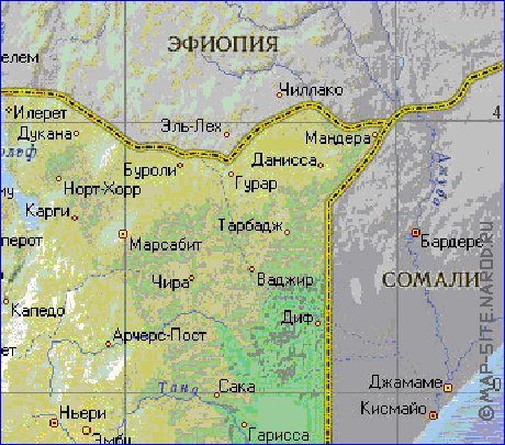 Fisica mapa de Quenia