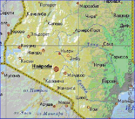 Fisica mapa de Quenia