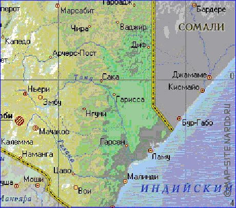 Fisica mapa de Quenia