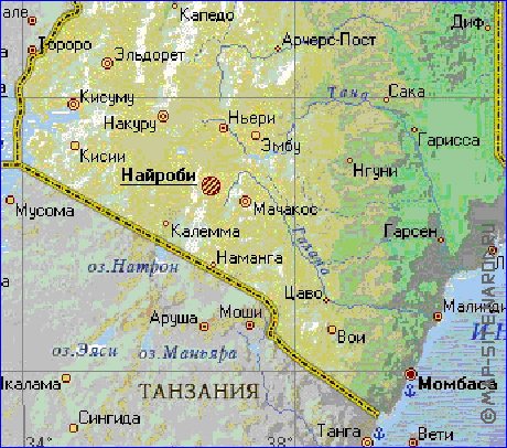 Fisica mapa de Quenia