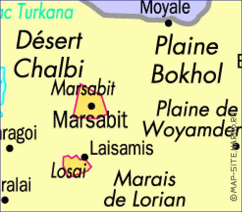 mapa de Quenia em frances