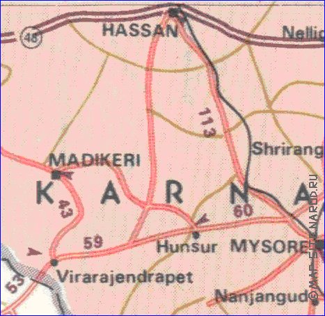 mapa de de estradas Kerala