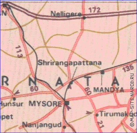 carte de des routes Kerala