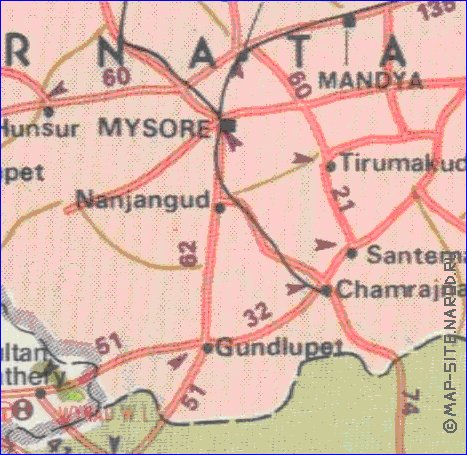 carte de des routes Kerala