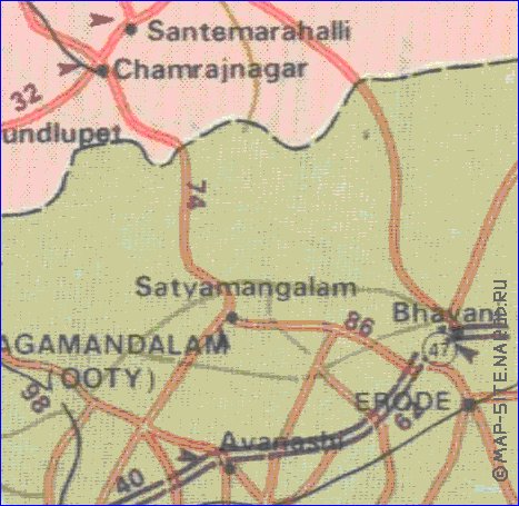 mapa de de estradas Kerala