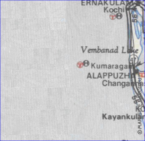 mapa de de estradas Kerala