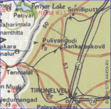 mapa de de estradas Kerala