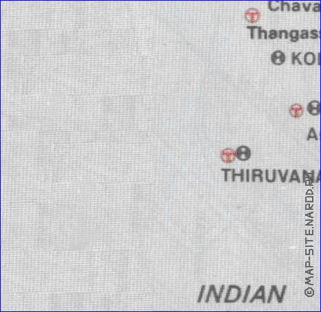 mapa de de estradas Kerala