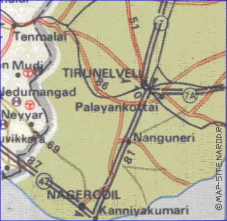 mapa de de estradas Kerala