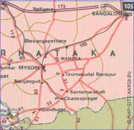 carte de des routes Kerala