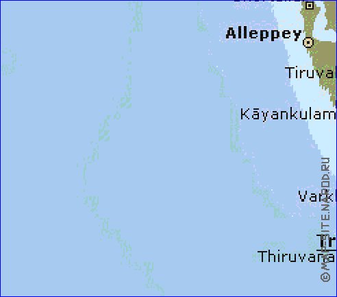 mapa de Kerala em ingles