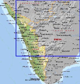 carte de Kerala en anglais