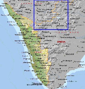 carte de Kerala en anglais