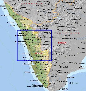 carte de Kerala en anglais