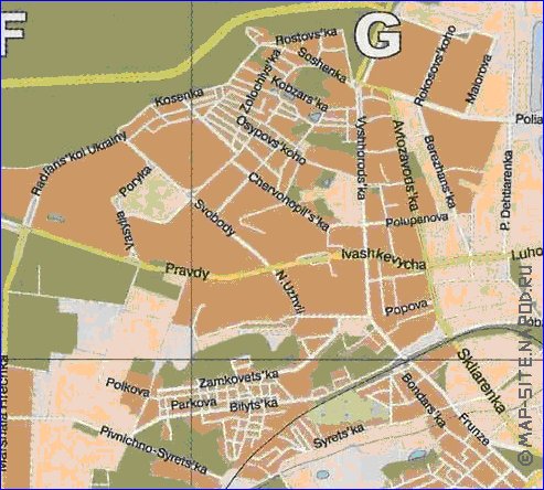 mapa de Kiev em ingles